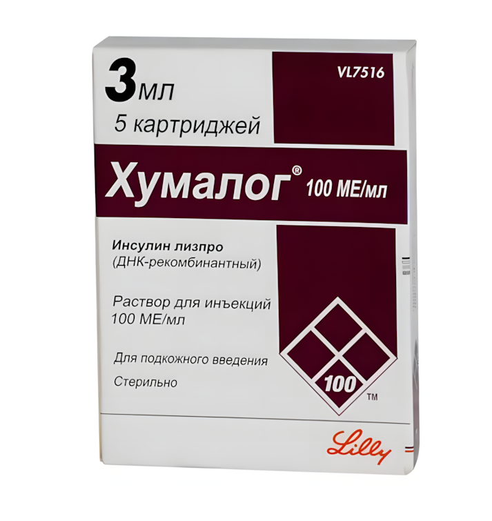 ХУМАЛОГ р-р д/ин. (картридж) 100МЕ/мл - 3мл 5 шт.