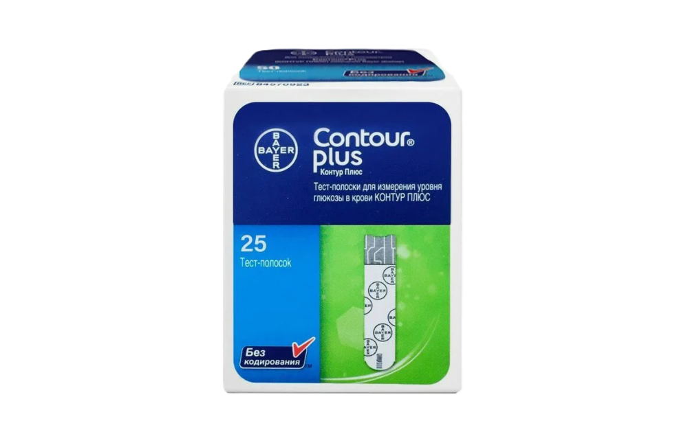 ТЕСТ ПОЛОСКИ К ГЛЮКОМЕТРУ Контур Плюс (Contour Plus) 25 шт.