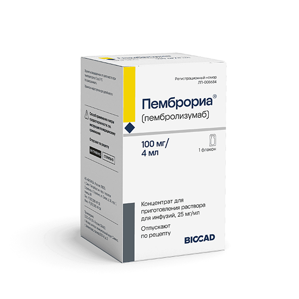 ПЕМБРОРИА конц. д/р-ра д/инф. (фл.) 25мг/мл - 4мл 1 шт.