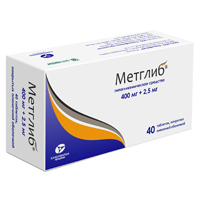 МЕТГЛИБ таб п/об 2.5мг+400мг 40 шт.