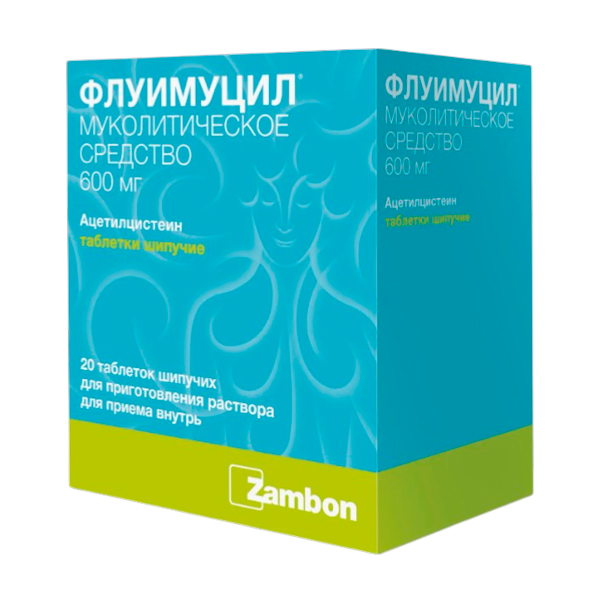 ФЛУИМУЦИЛ таб шип. 600мг 20 шт.