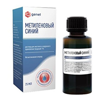 МЕТИЛЕНОВЫЙ СИНИЙ р-р (фл.) 1% - 25мл 1 шт.
