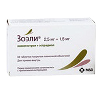 ЗОЭЛИ таб п/об 2.5мг + 1.5мг 28 шт.
