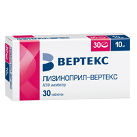ЛИЗИНОПРИЛ таб 10мг 30 шт.