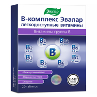 В-КОМПЛЕКС ЛЕГКОДОСТУПНЫЕ ВИТАМИНЫ таб 20 шт.
