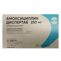 АМОКСИЦИЛЛИН таб 250мг 20 шт.