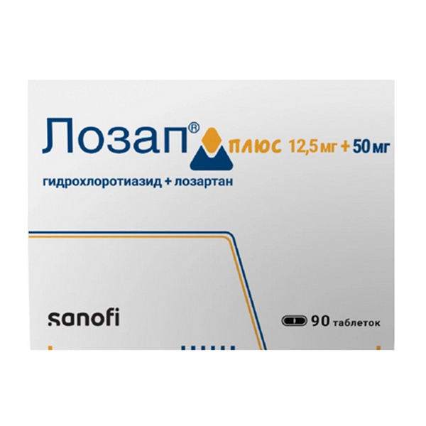 ЛОЗАП ПЛЮС таб п/об 50мг+12.5мг 30 шт.