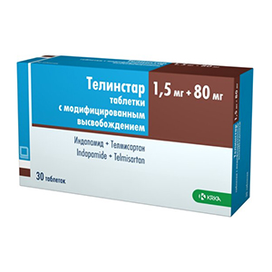 ТЕЛИНСТАР таб 1.5мг + 80мг 30 шт. ТЕЛИНСТАР таб 1.5мг + 80мг 30 шт.