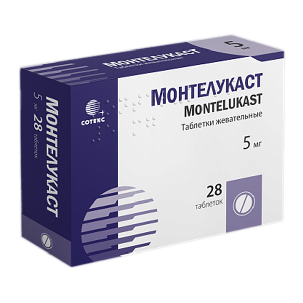 МОНТЕЛУКАСТ таб жев. 5мг 30 шт.