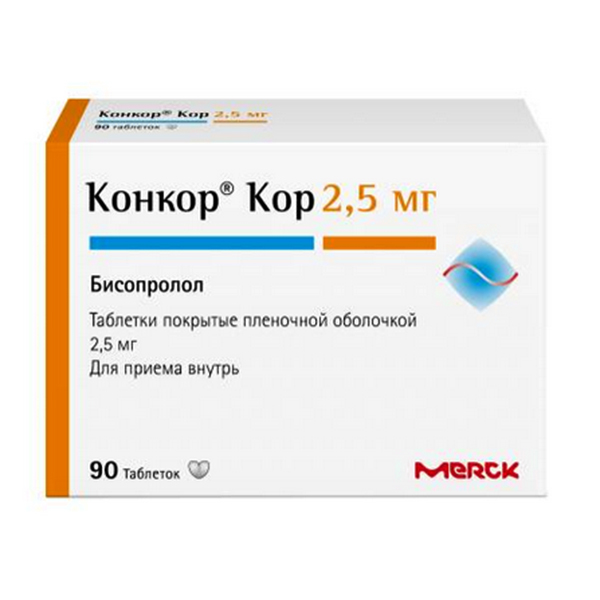 КОНКОР КОР таб п/об 2.5мг 90 шт.