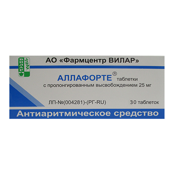 АЛЛАФОРТЕ таб пролонг 25мг 20 шт.