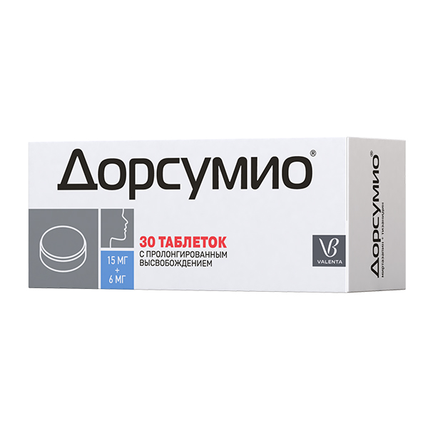ДОРСУМИО таб пролонг. 15мг+6мг n30