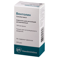 ВЕНТОЛИН аэроз. д/инг. 100мкг/доза - 200доз 10мл 1 шт.