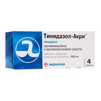 ТИНИДАЗОЛ таб п/об 500мг 4 шт. ТИНИДАЗОЛ таб п/об 500мг 4 шт.
