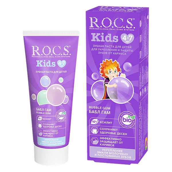 РОКС (R.O.C.S.) Kids зубная паста Бабл гам 45г