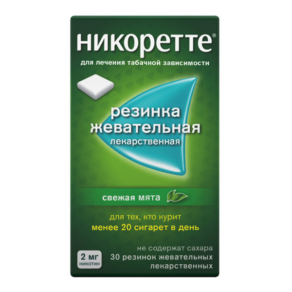 НИКОРЕТТЕ таб д/расс. 2мг 20 шт. Мятный