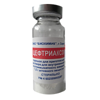 ЦЕФТРИАКСОНА НАТРИЕВАЯ СОЛЬ пор. д/ин. (фл.) 1г 1 шт.