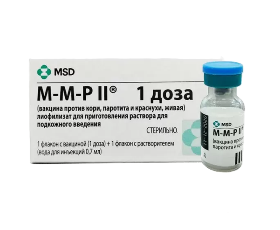 ВАКЦИНА КОРЬ-ПАРОТИТ-КРАСНУХА лиоф. д/р-ра д/ин. (фл.) 1доза n1