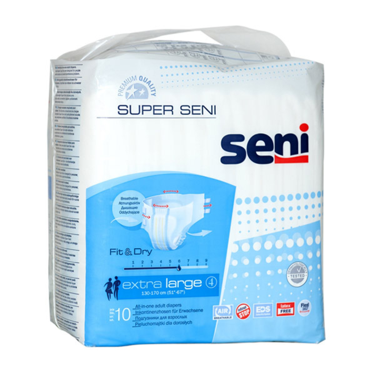 Seni Super Large Extra Plus подгузники взрослые №10 ночные 130-170см размер 4 Seni Super Large Extra Plus подгузники взрослые №10 ночные 130-170см размер 4