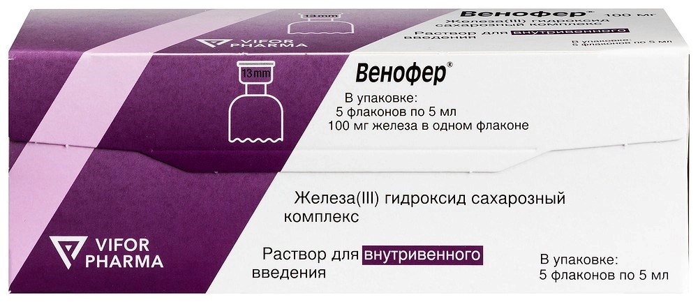 Венофер №5 20мг/мл 5мл амп. Такеда Австрия ГмбХ Венофер №5 20мг/мл 5мл амп. Такеда Австрия ГмбХ