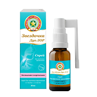 ЗВЕЗДОЧКА ДУО ЛОР спрей 1.5мг/мл+1.2мг/мл 30мл ЗВЕЗДОЧКА ДУО ЛОР спрей 1.5мг/мл+1.2мг/мл 30мл